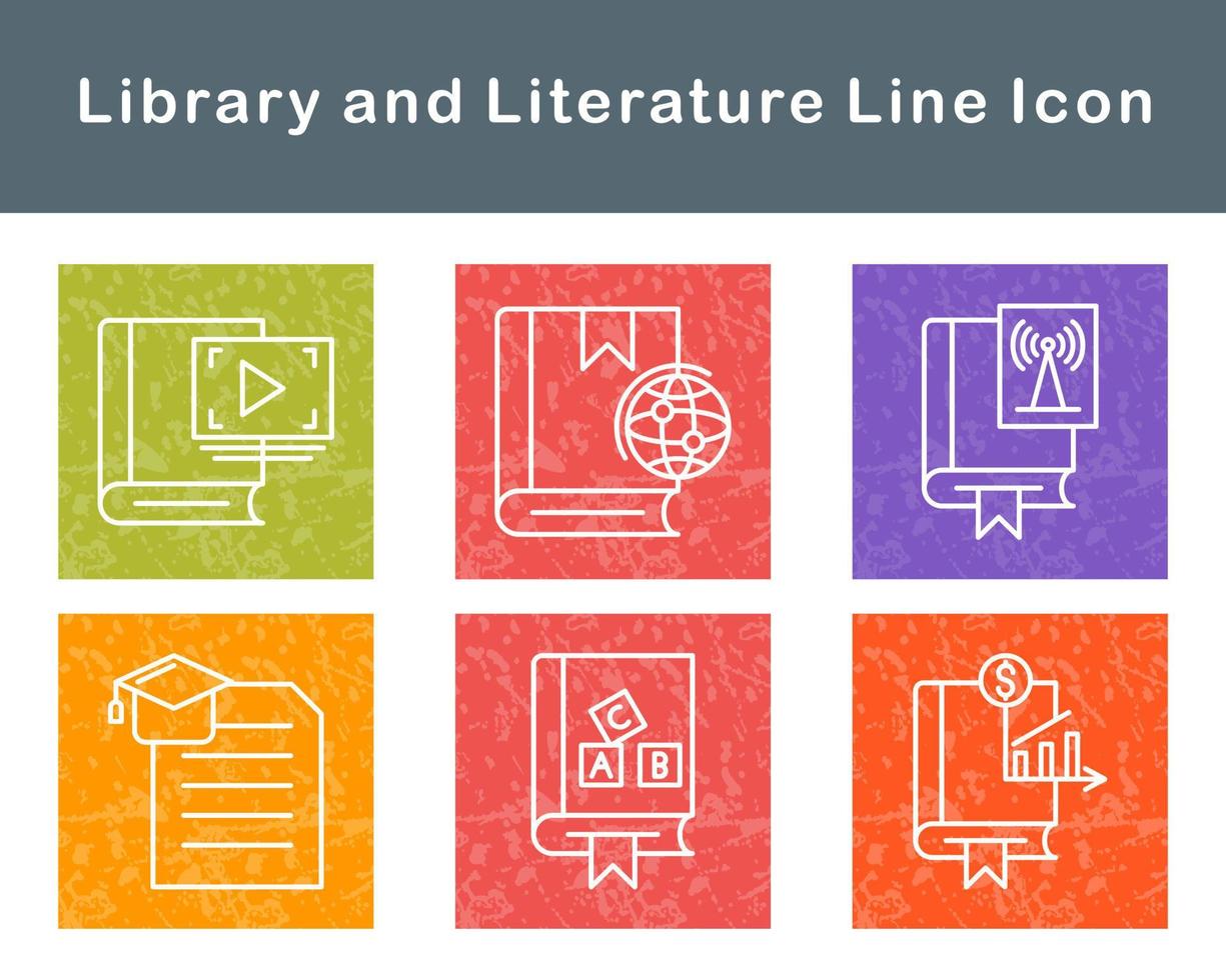 Library And Literature Vector Icon Set