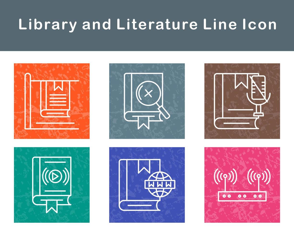 Library And Literature Vector Icon Set