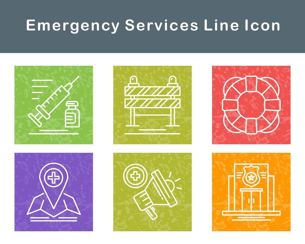 emergencia servicios vector icono conjunto