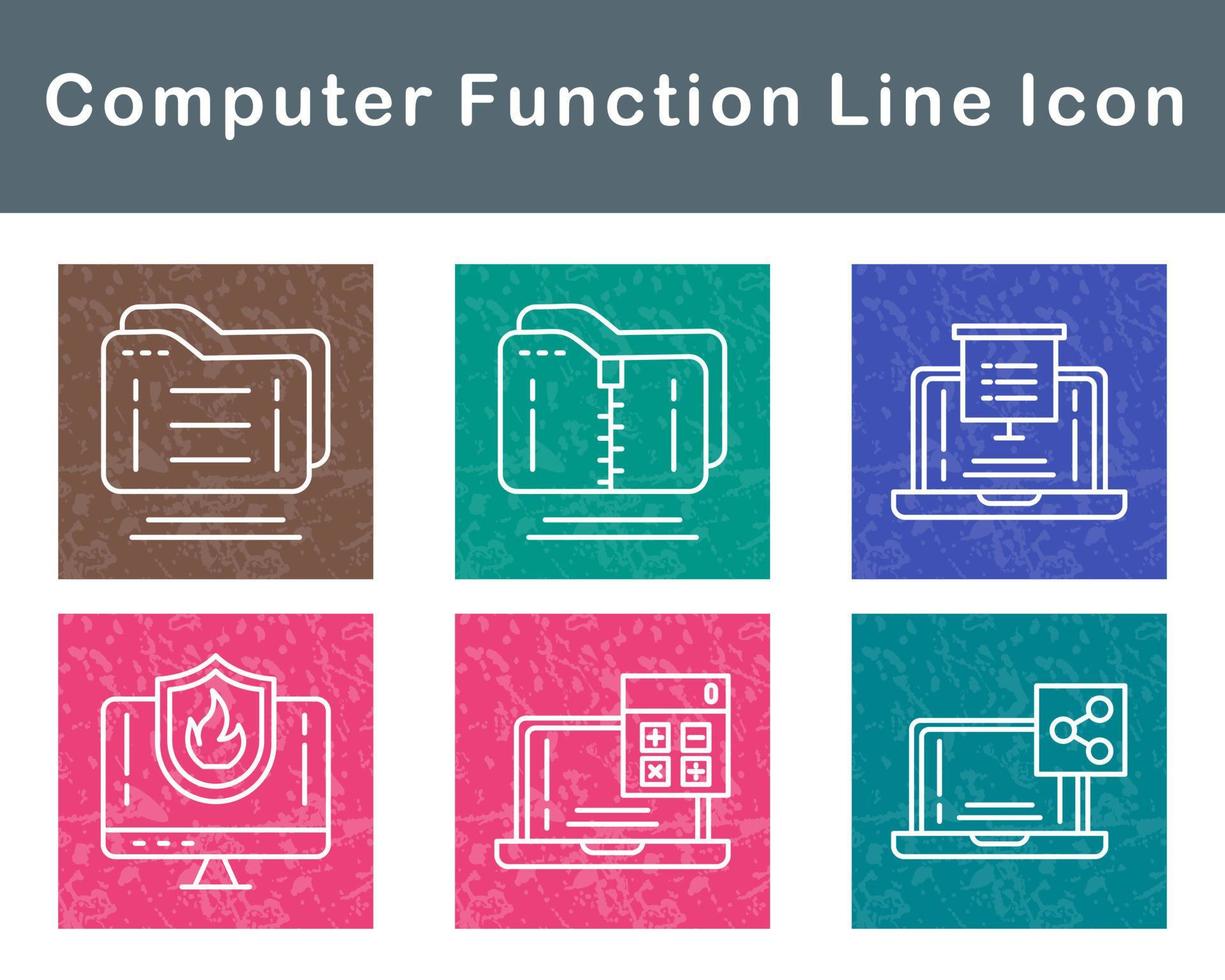 Computer Function Vector Icon Set