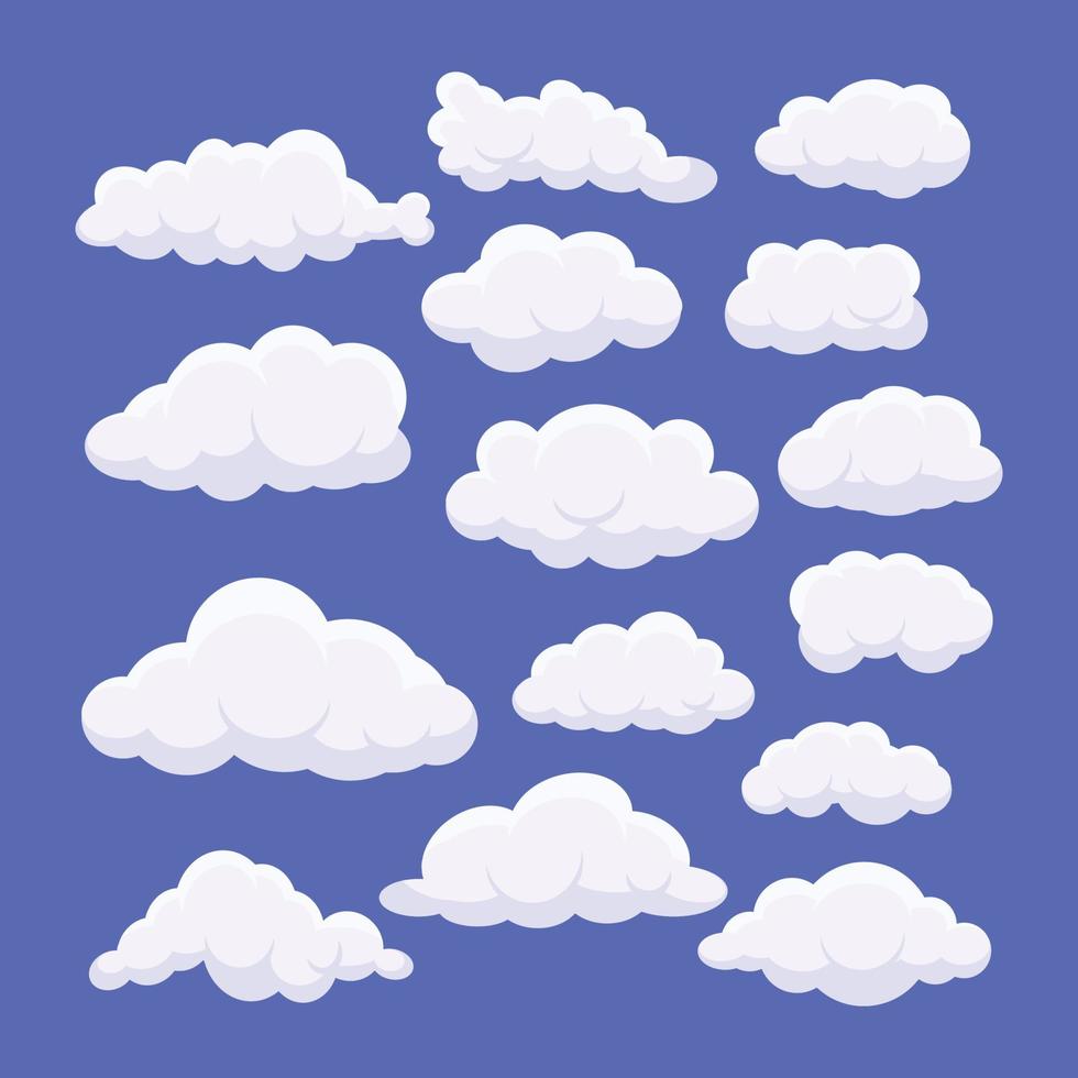 Bundle of Cloud Mist Flat Vectors