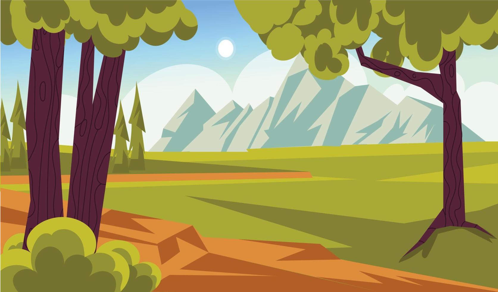 paisaje de bosque de moda vector