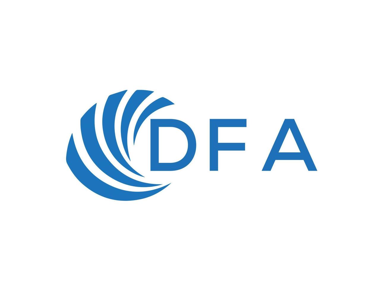 DFA letra logo diseño en blanco antecedentes. DFA creativo circulo letra logo concepto. DFA letra diseño. vector