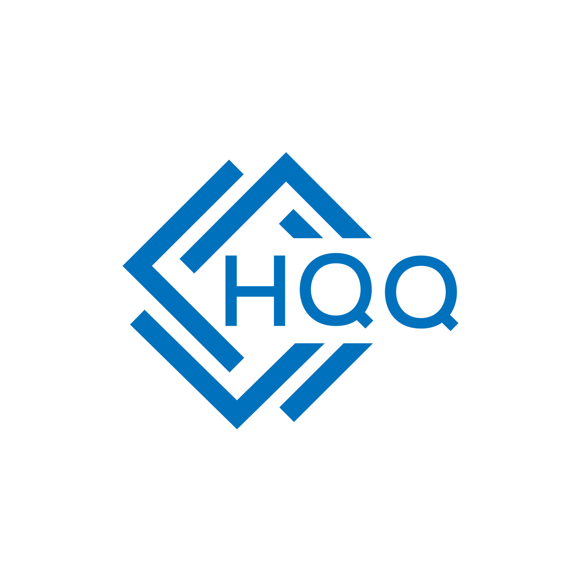 HQq letter logo design on white background. HQq creative circle letter