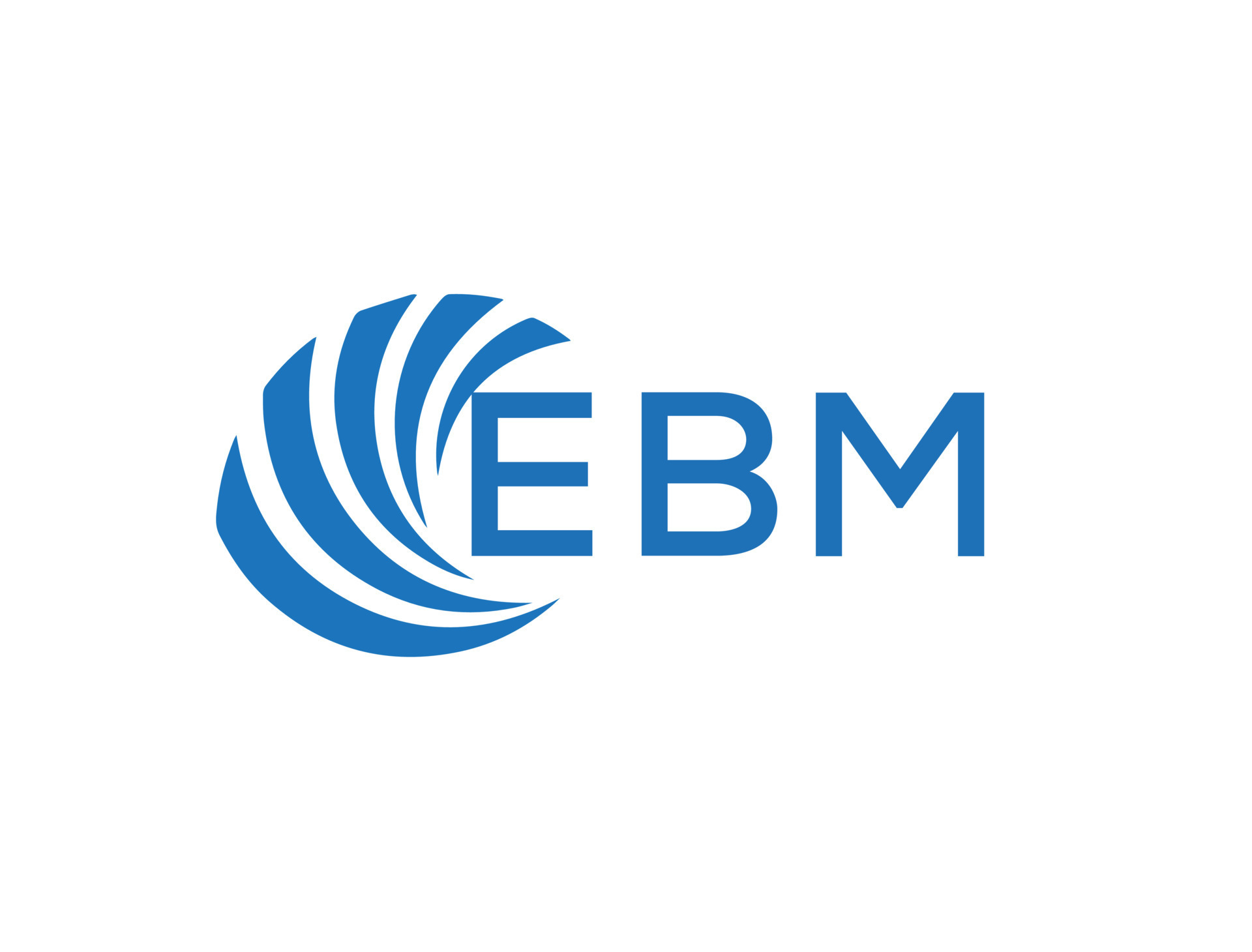 ebm letra logo diseño en blanco antecedentes. ebm creativo circulo