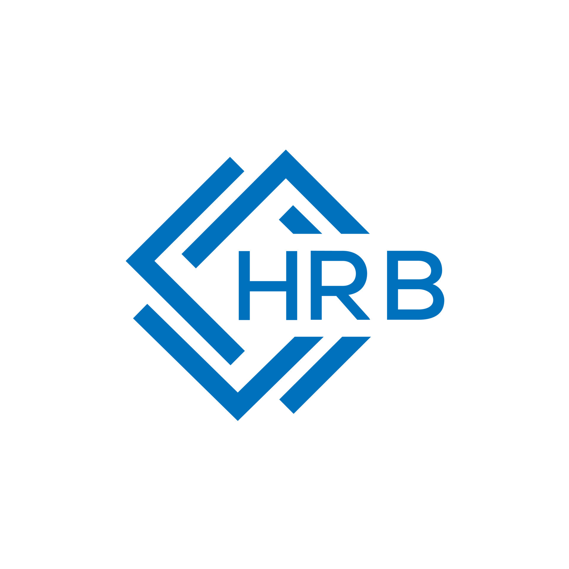 HRB letter logo design on white background. HRB creative circle letter