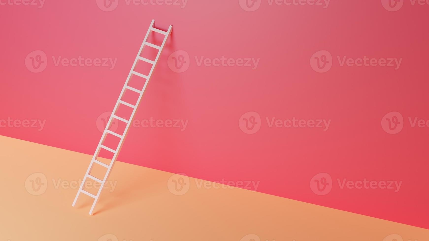 Ladder to success, 3d rendering. Computer digital drawing. photo