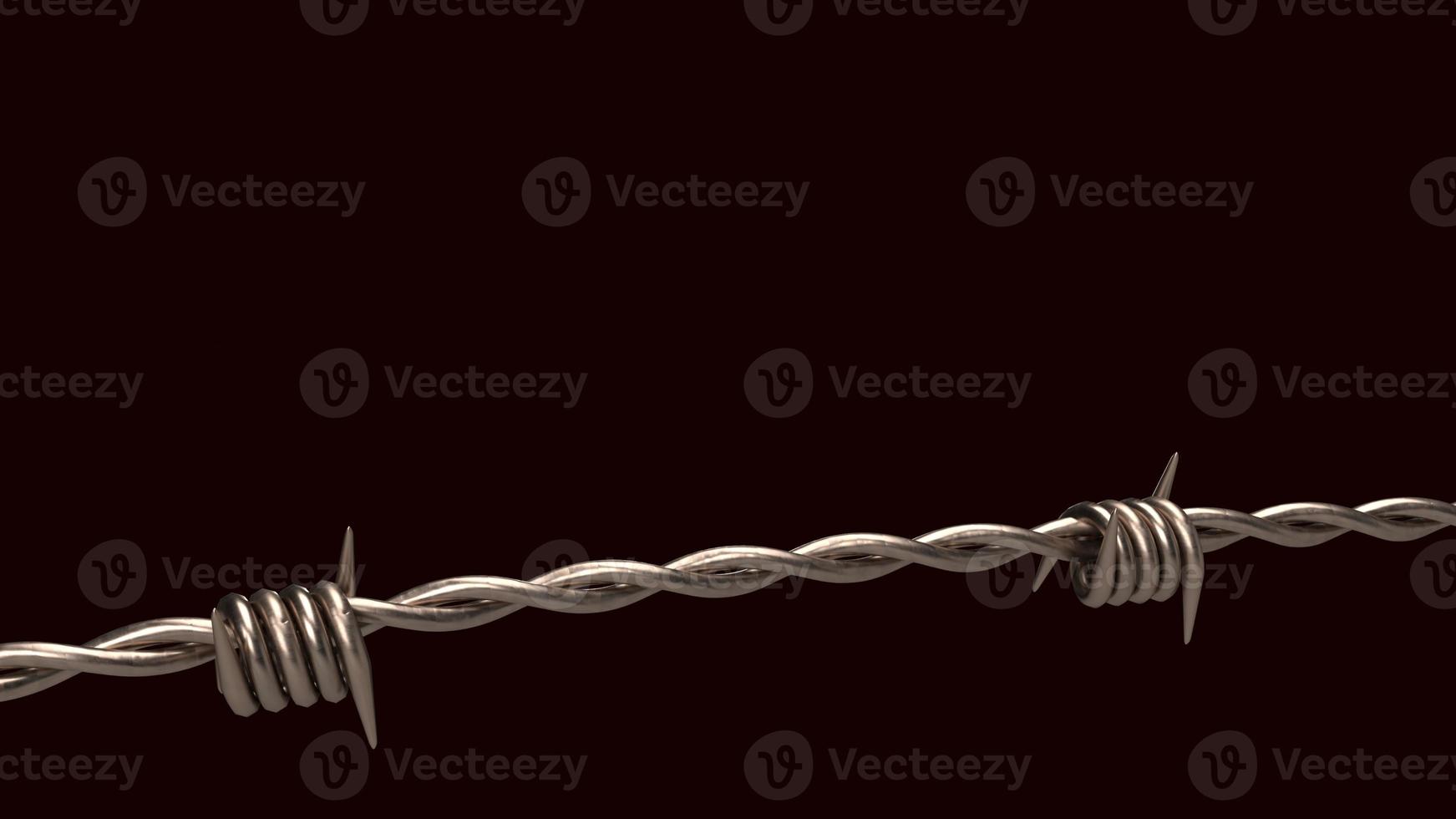 The  barbed wire on black background  for security or military concept 3d rendering photo