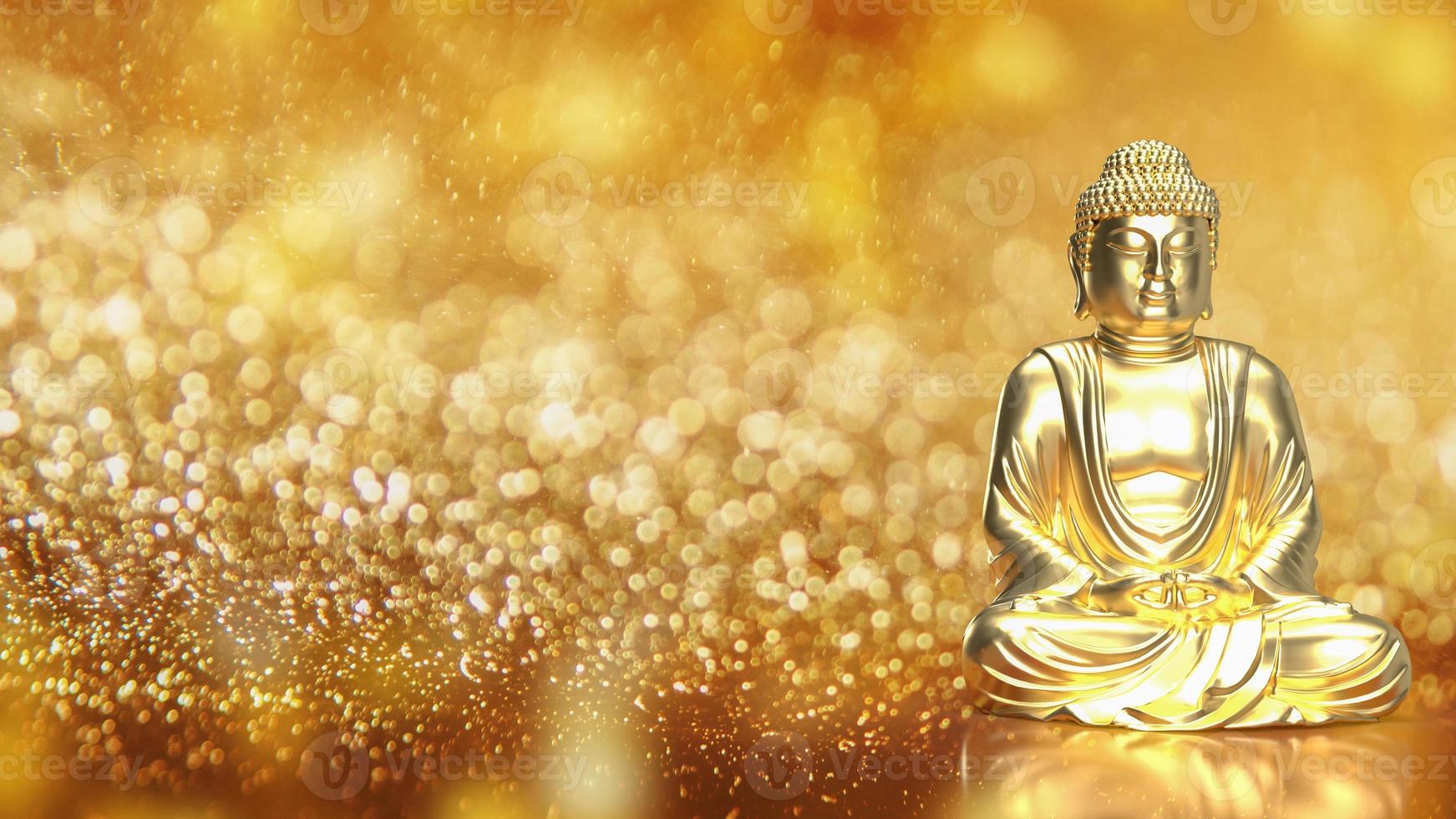el oro Buda para religioso concepto 3d representación foto
