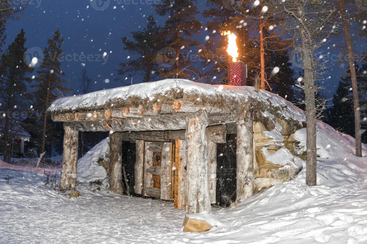 Lapland Elf Tower while snowing photo