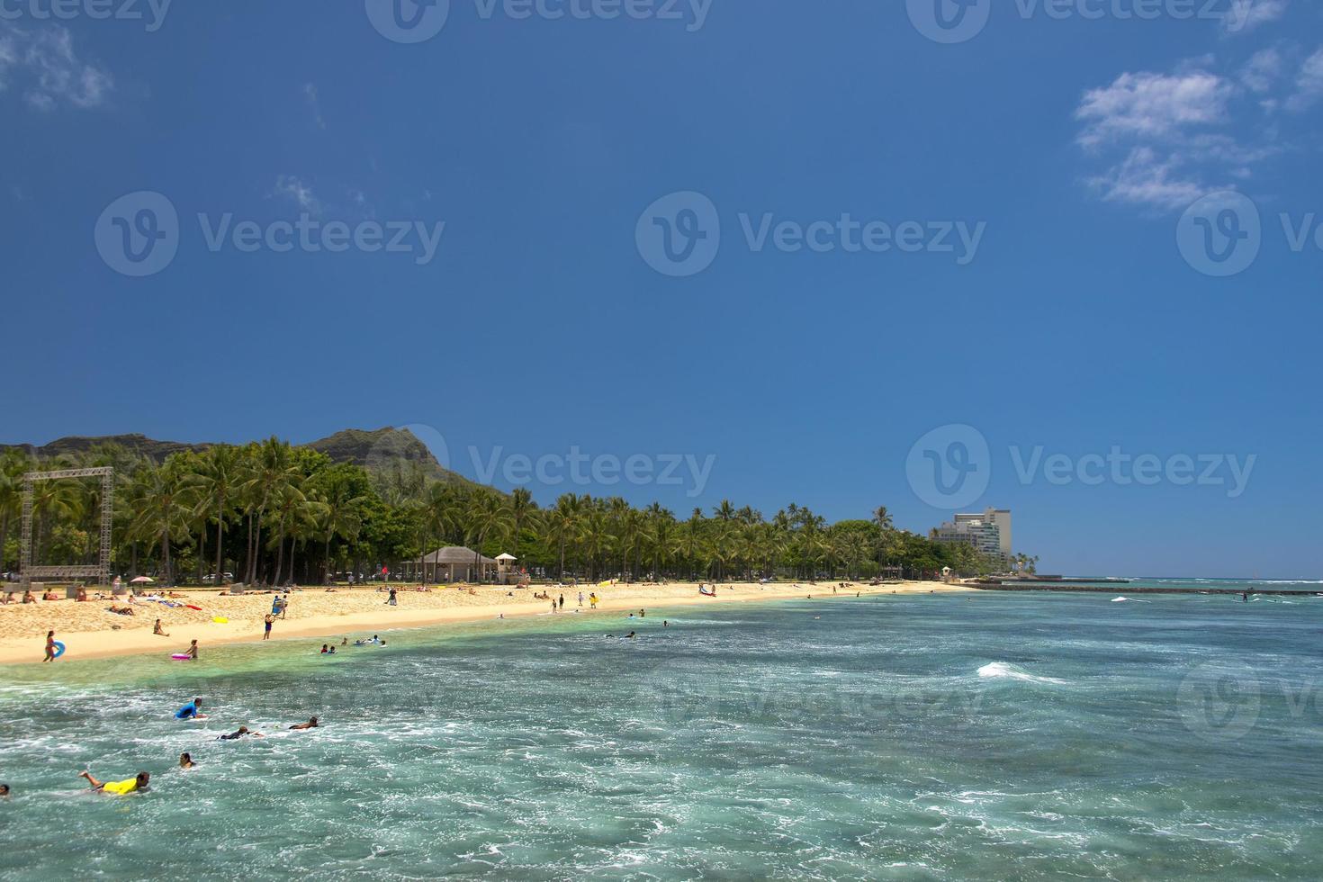 panorama de la playa de waikiki foto