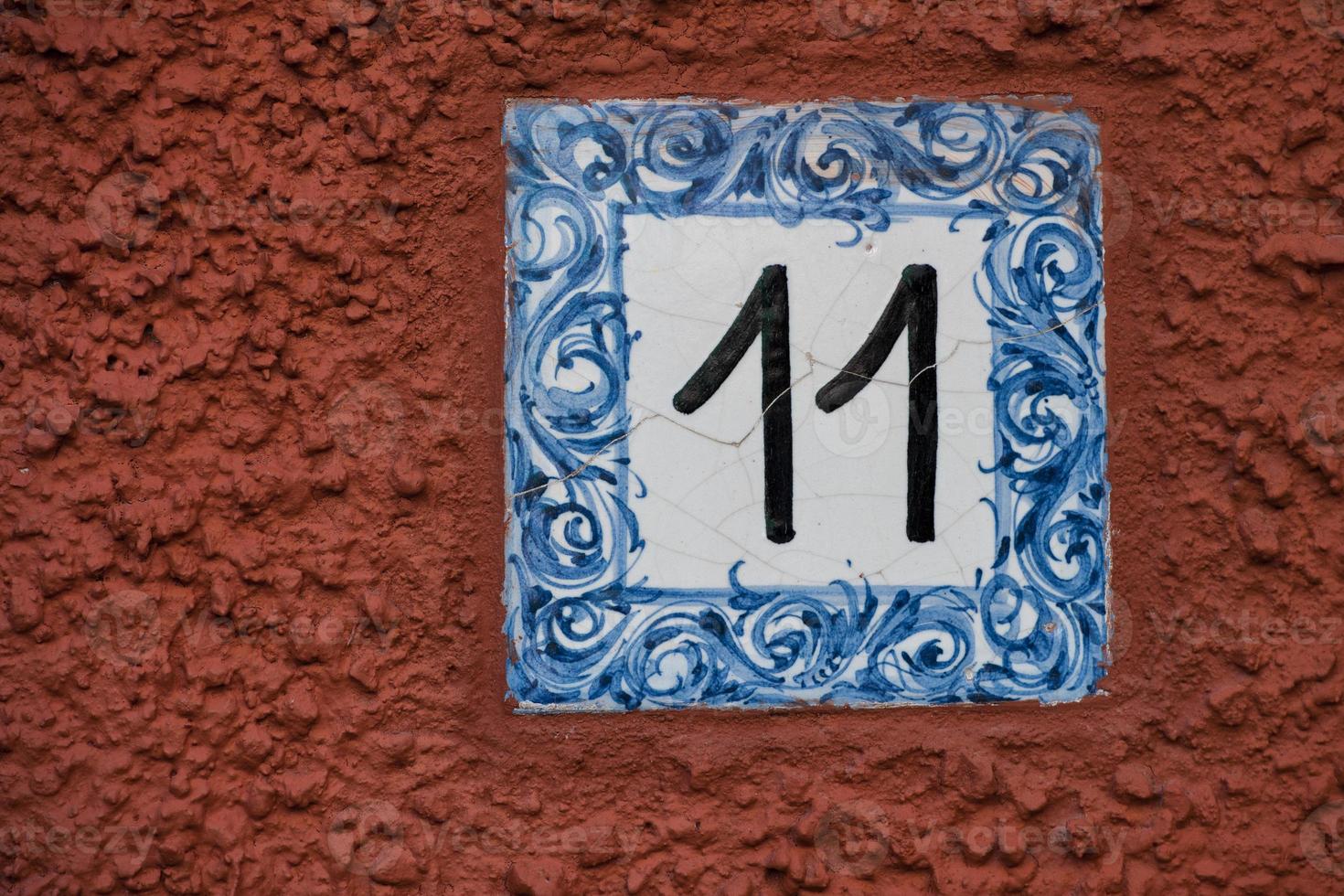 Ceramic number tile eleven photo