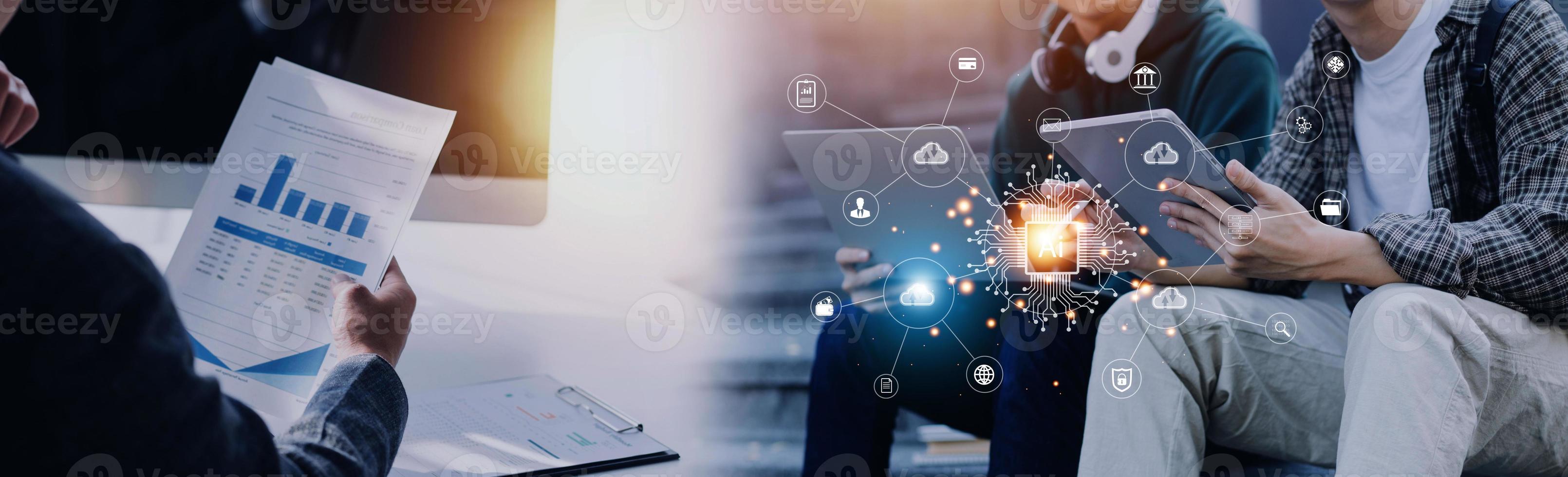Digital transformation technology strategy, IoT, internet of things. transformation of ideas and the adoption of technology in business in the digital age, enhancing global business capabilities. Ai photo