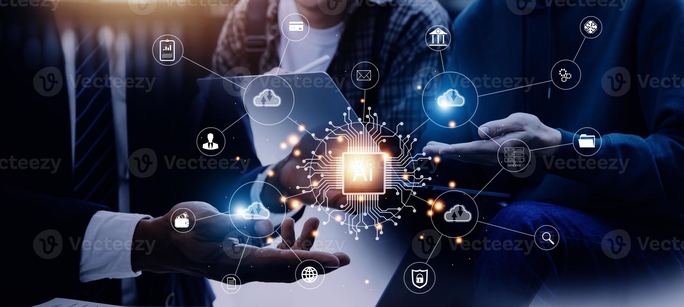 Digital transformation technology strategy, IoT, internet of things. transformation of ideas and the adoption of technology in business in the digital age, enhancing global business capabilities. Ai photo