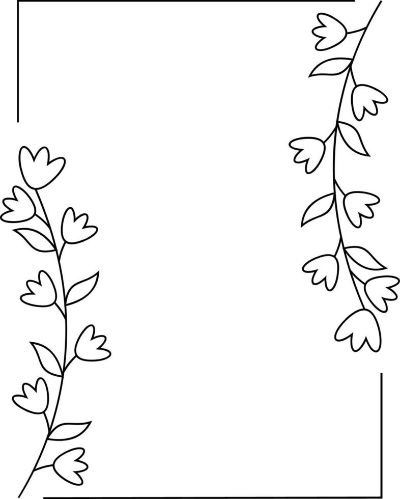 Line Art Flower Frame vector