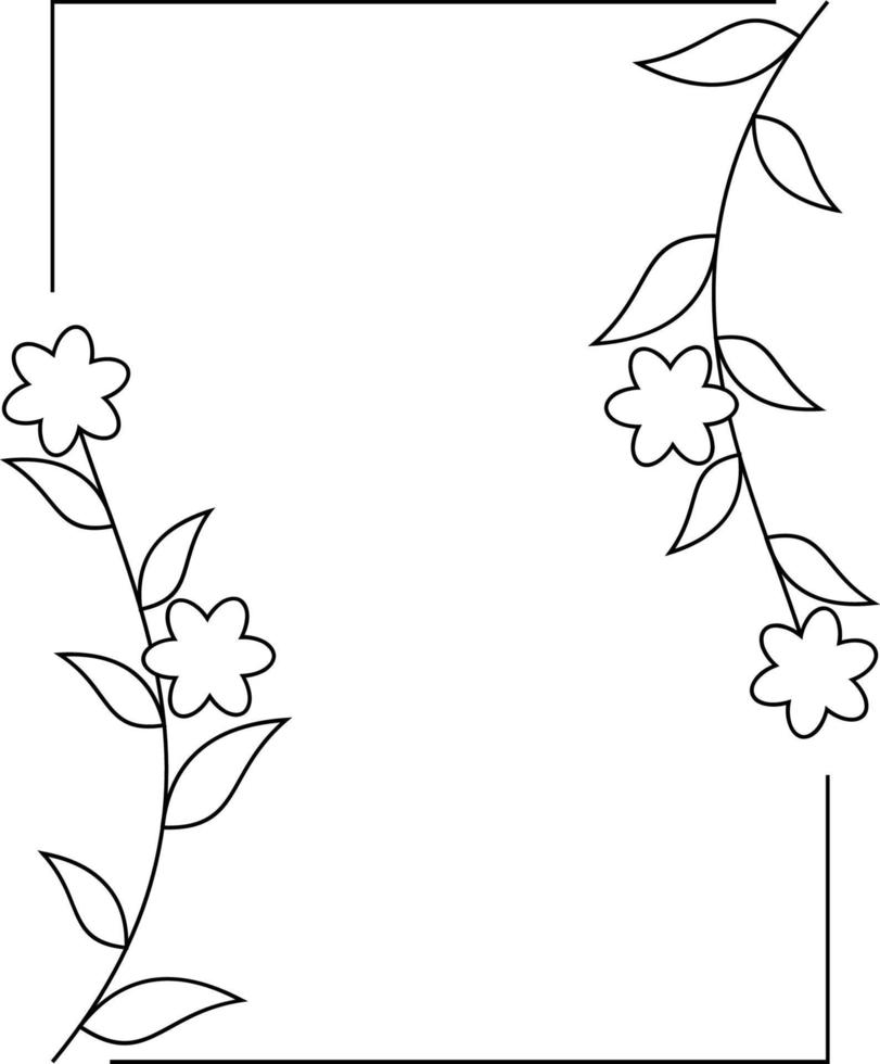 Line Art Flower Frame vector