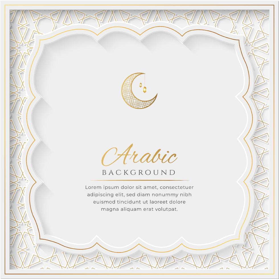 Arabic Islamic Elegant White Luxury Ornament Background with Copy Space for Text vector