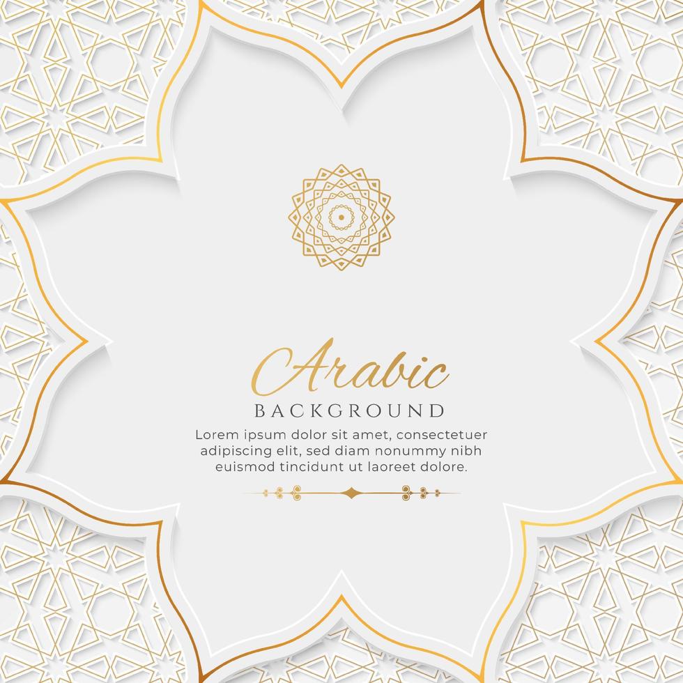 Arabic Islamic Elegant White Luxury Ornament Background with Copy Space for Text vector