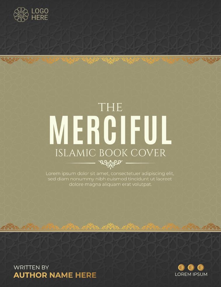 Arabic Islamic Style Book Cover Title Page Design with Luxury Border and Arabic Pattern vector