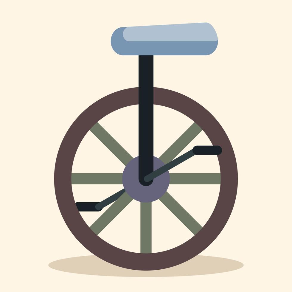 one wheel bike pastel color illustration, balancing concept vector