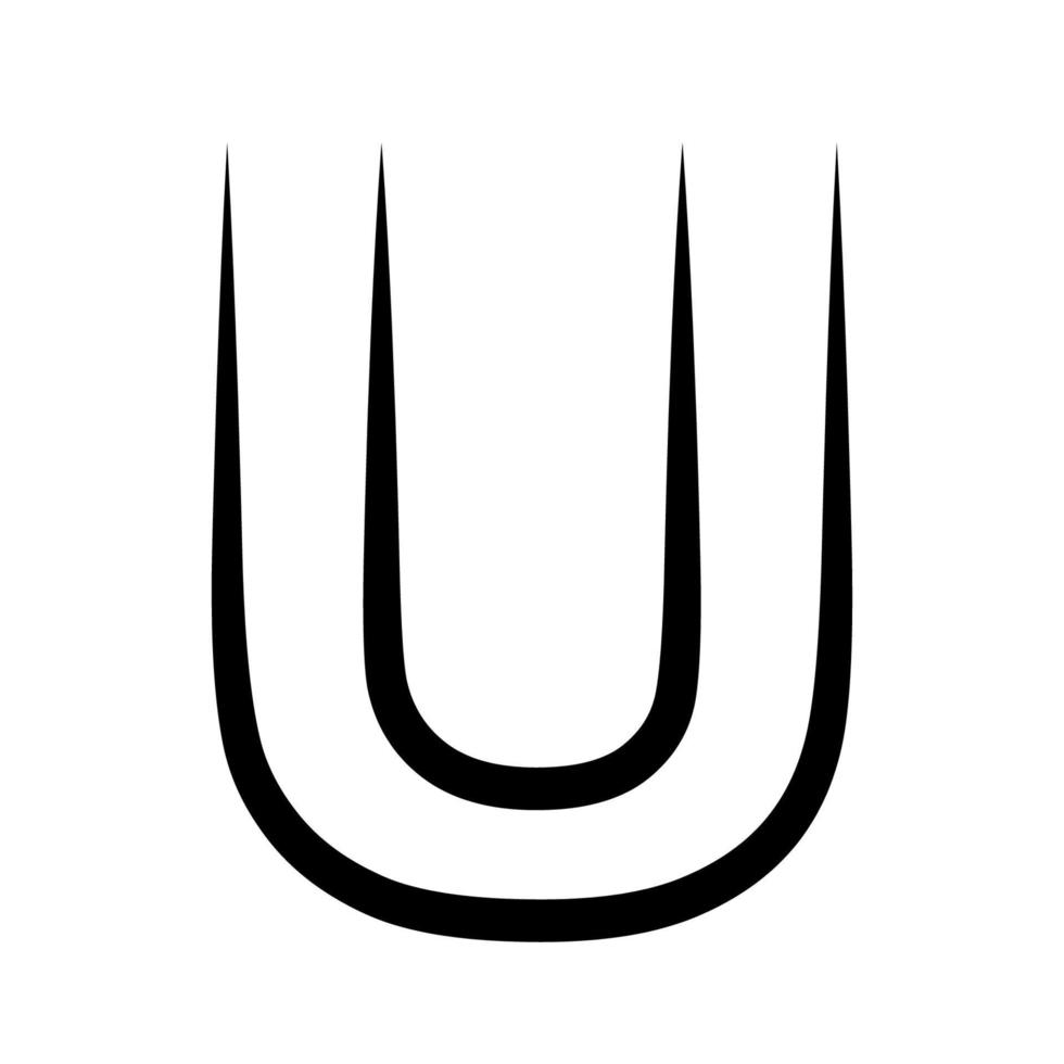 Logo letter u, icon axis alphabet logotype u emblem vector