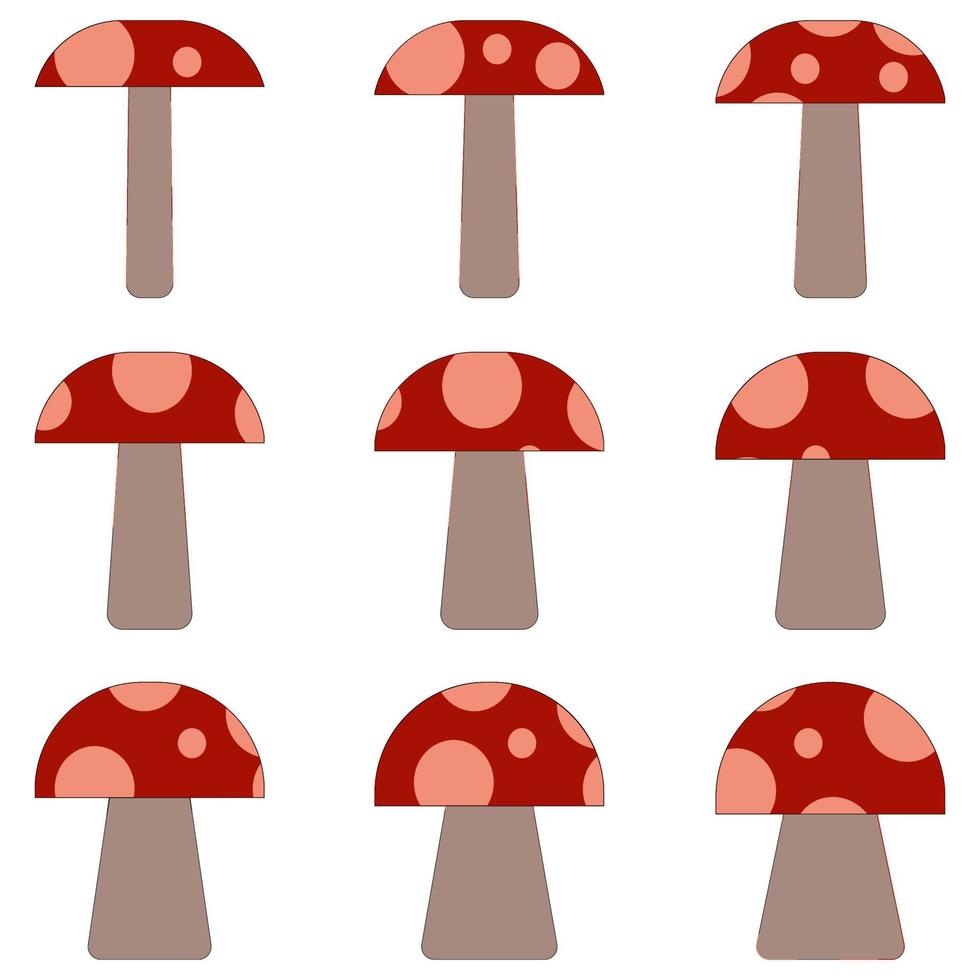 Mushroom cute toadstool,  logo magic symbol simple cap, amanita poisonous vector