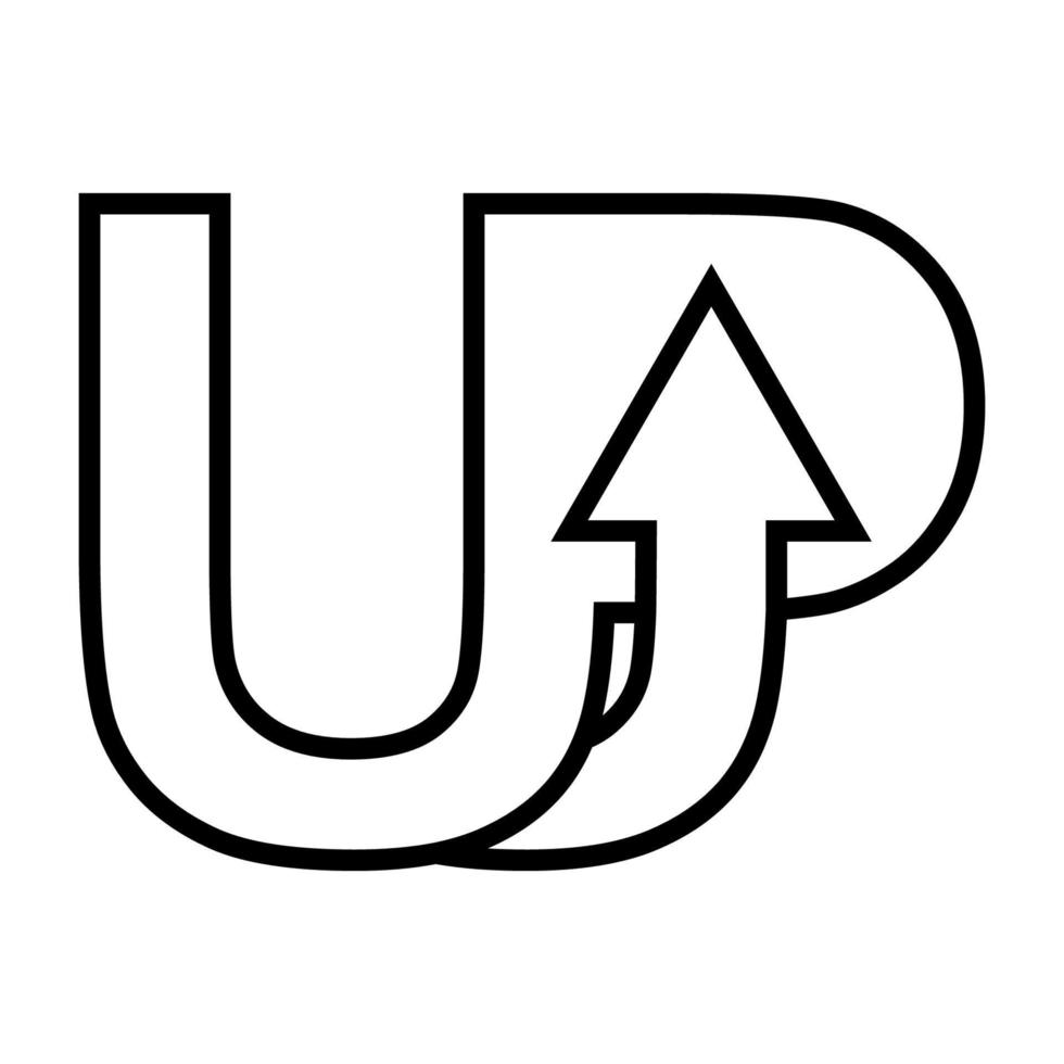 UP startup logo arrow, idea boost sign career growth start UP vector