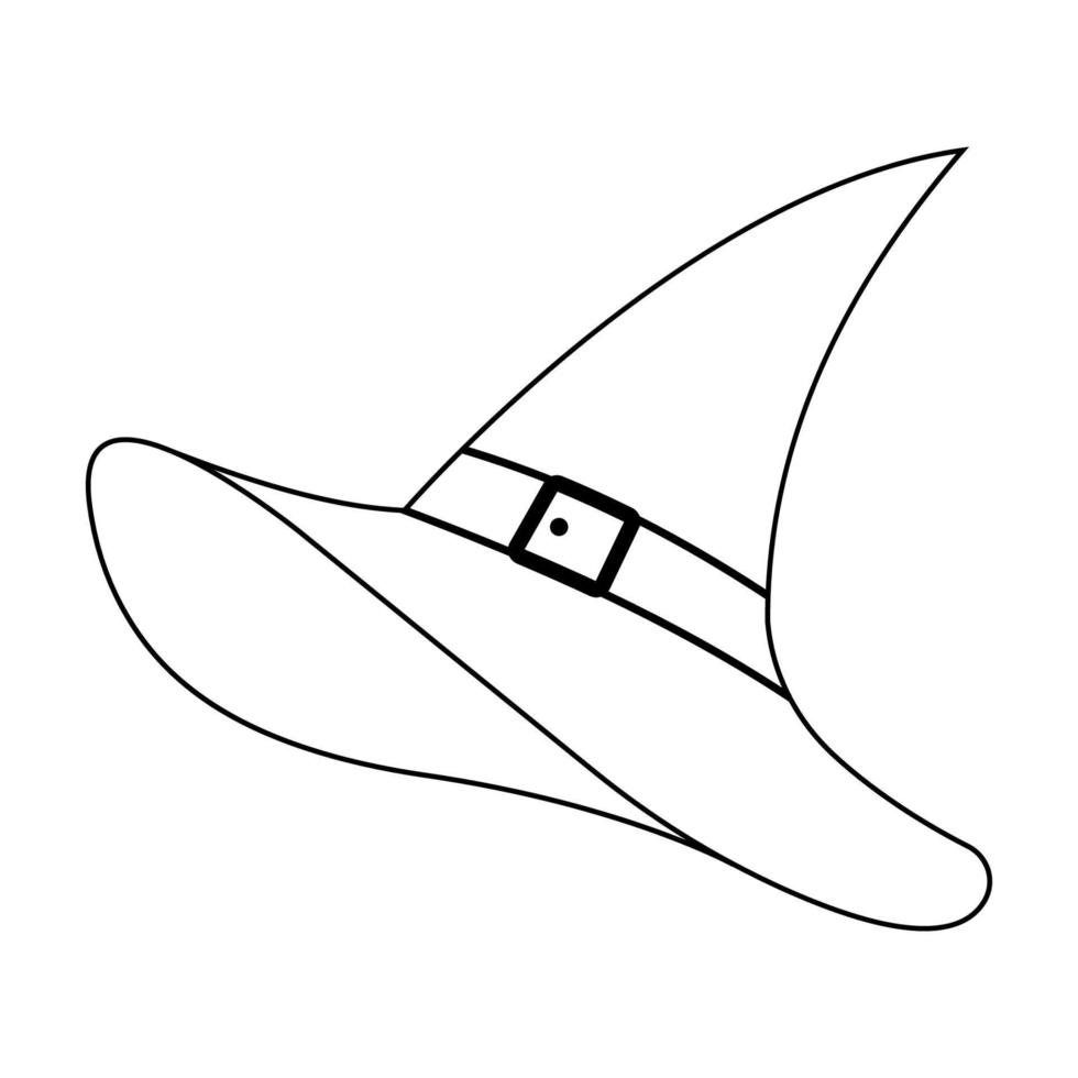 Víspera de Todos los Santos mago sombrero, sencillo dibujos animados mago sombrero icono valores ilustración vector