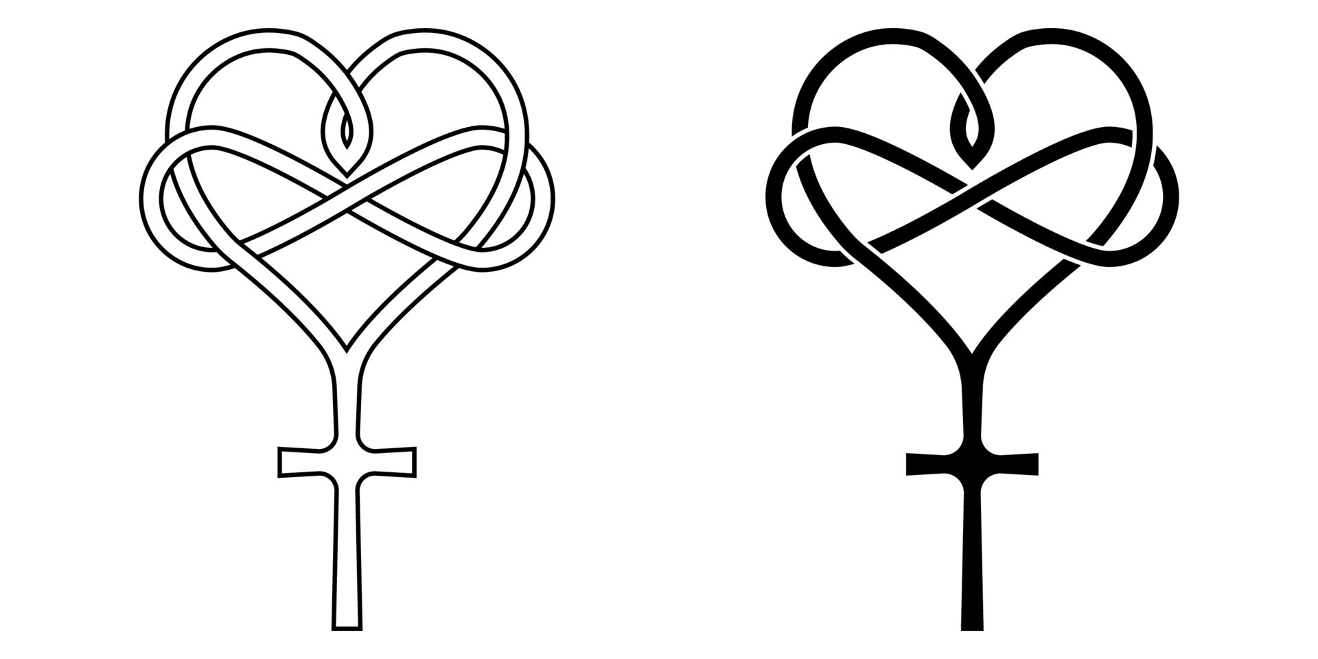 Sign of infinite love for God, heart with infinity symbol and cross, vector  tattoo logo love and faith for God 20426190 Vector Art at Vecteezy