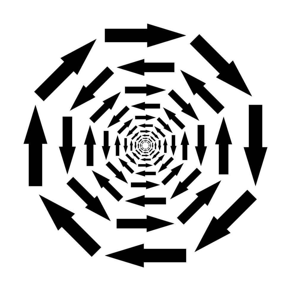 icono mezcla símbolo, vector flechas en circulo en opuesto direcciones mezcla símbolo