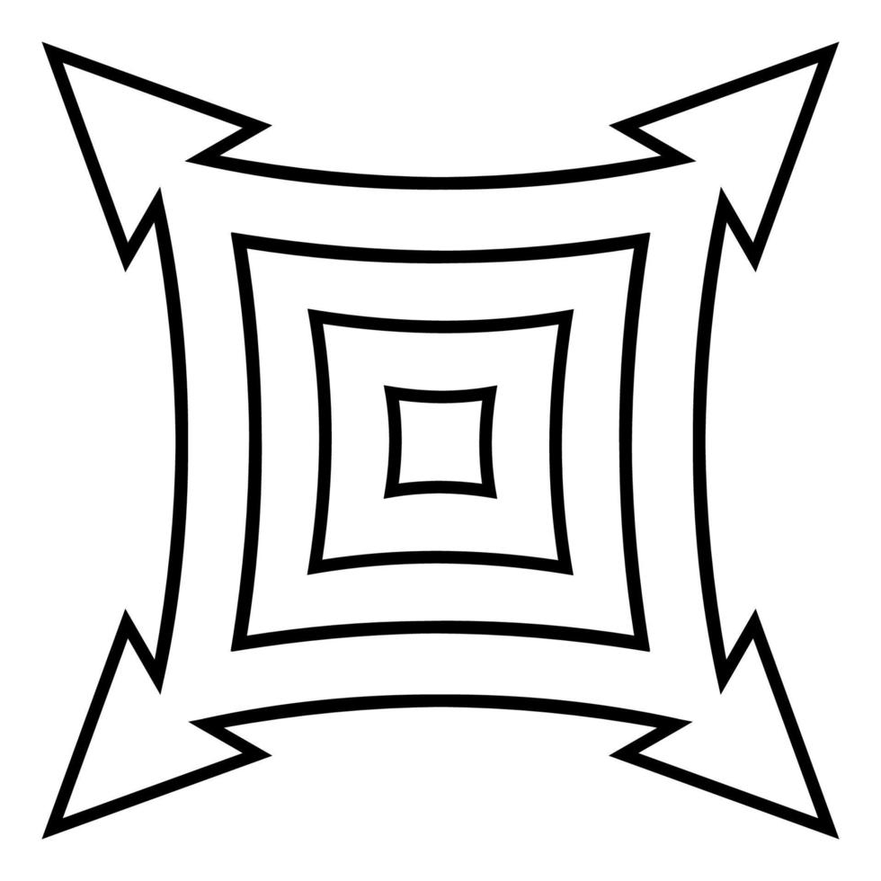 Icon to expand full screen, vector expand sign on transparent background, filled black symbol