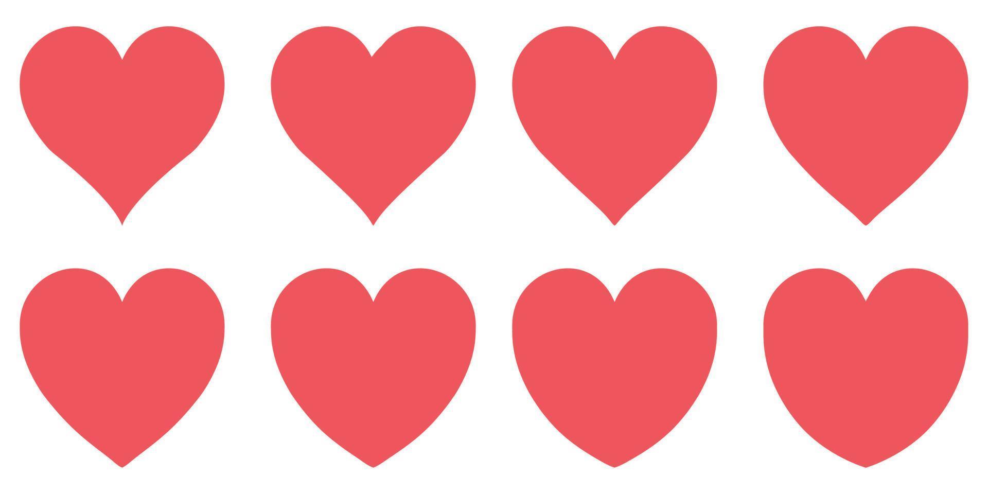 rojo corazón contorno vector amor símbolo san valentin día firmar conjunto corazón forma, icono me gusta social red instagram