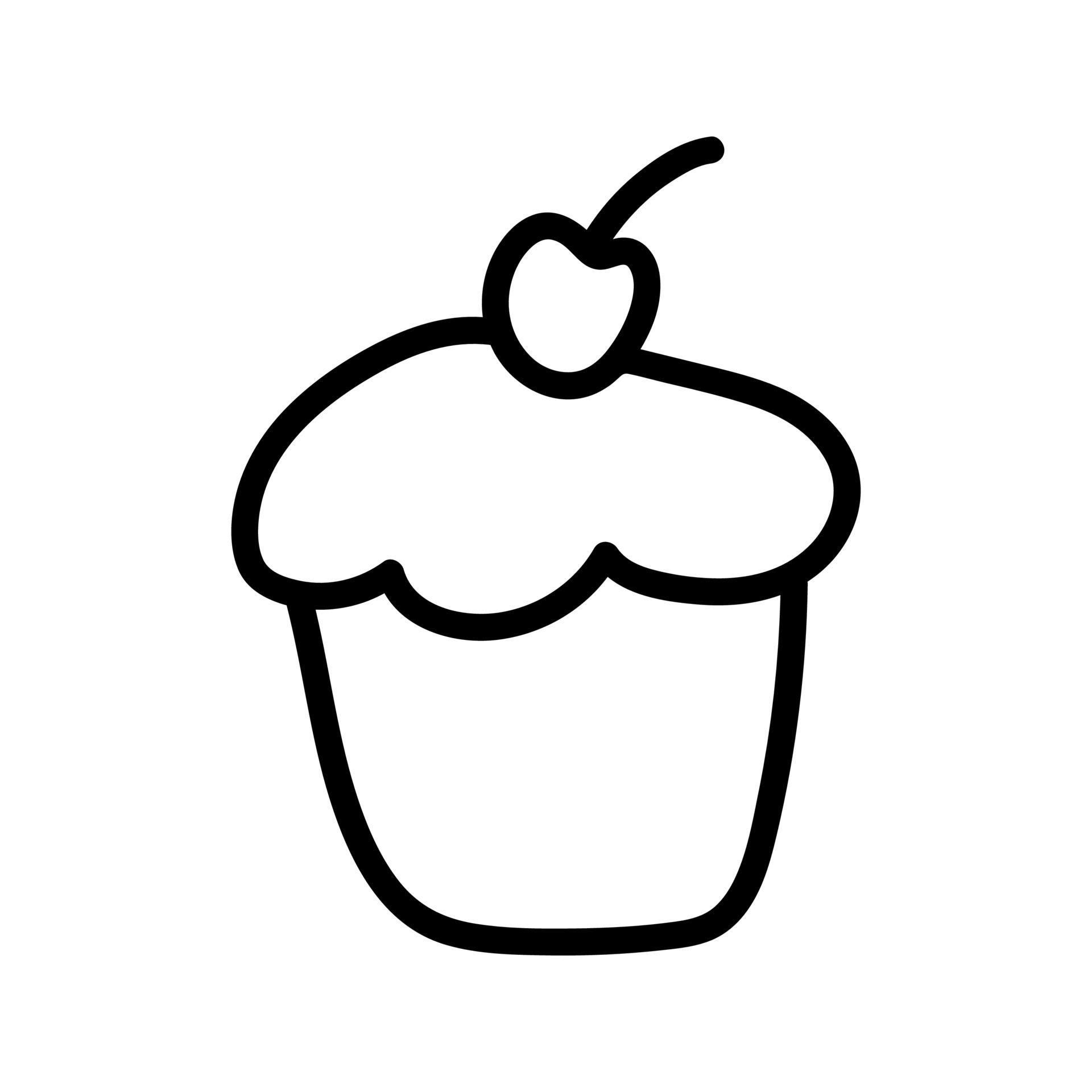 hand-drawn-chocolate-cupcake-with-cherry-doodle-vector-illustration