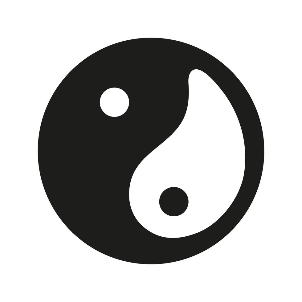 símbolo yin yang en mano dibujado garabatear estilo vector