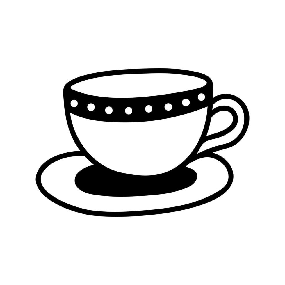 Hand drawn simple tea or cocoa mug. Doodle vector illustration