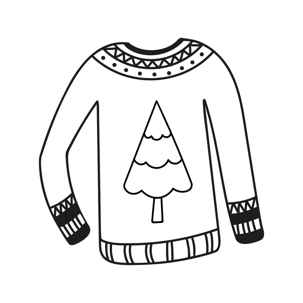 Hand drawn Christmas warm sweater. Doodle vector illustration 20426430