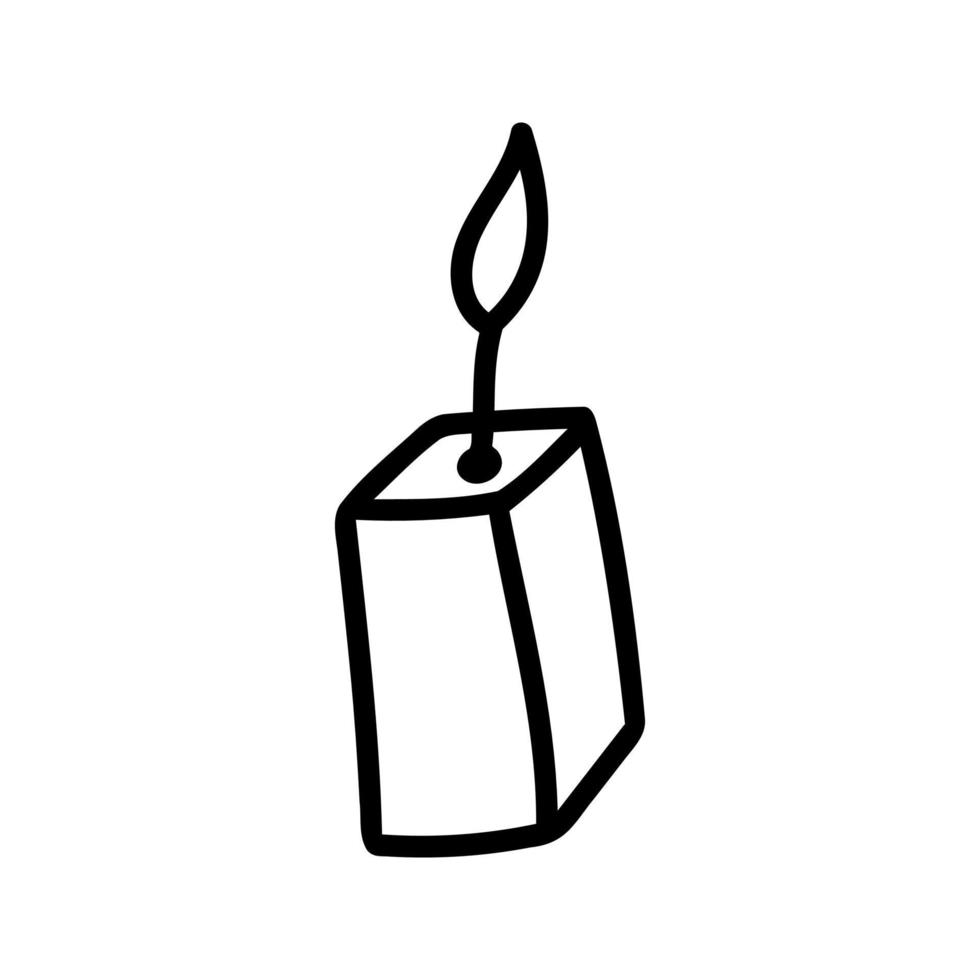 Hand drawn vector candle. Cozy doodle illustration