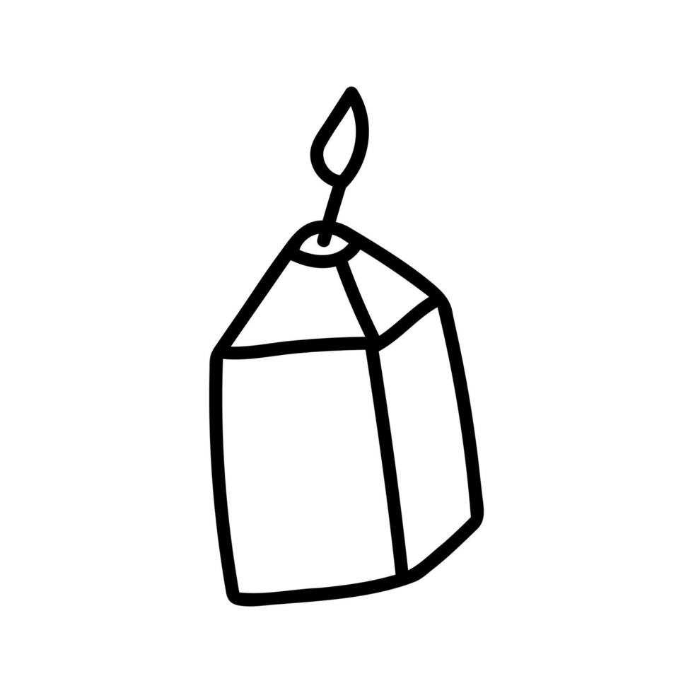 Hand drawn vector candle. Cozy doodle illustration