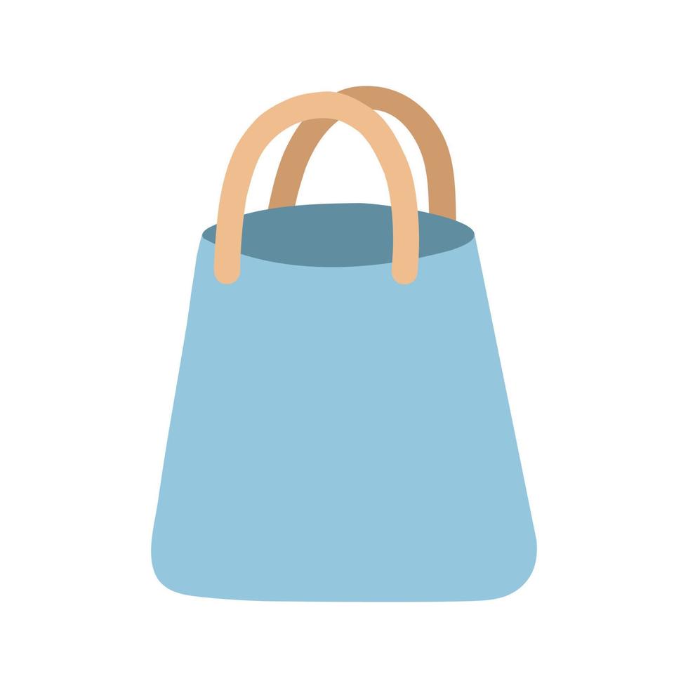 Shopper bag in flat vector style. Hand drawn vector illustration