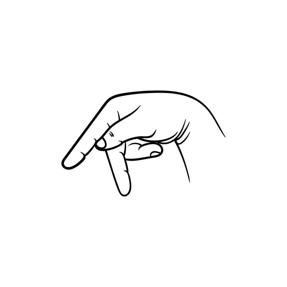 Letter p gesture hand illustration creative design vector