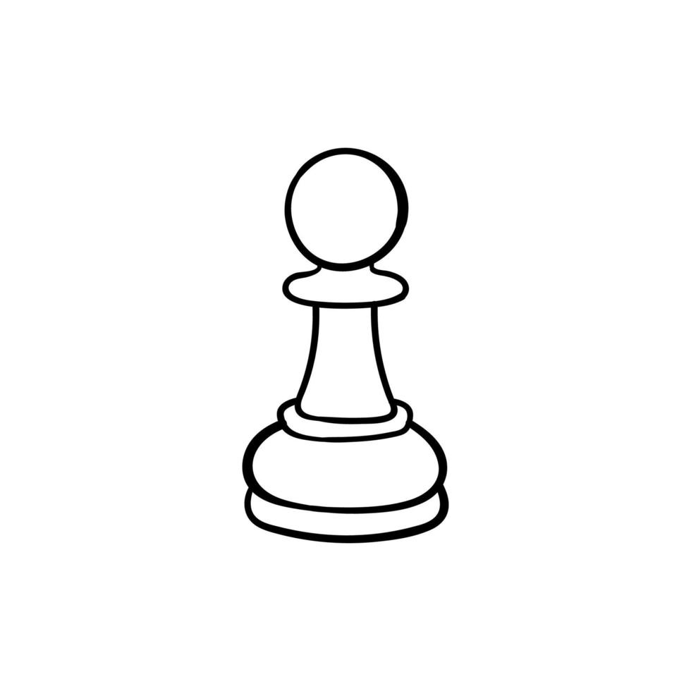 Pion chess line illustration creative logo vector