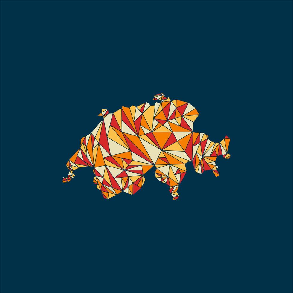 Map of swiss polygonal colorful creative design vector