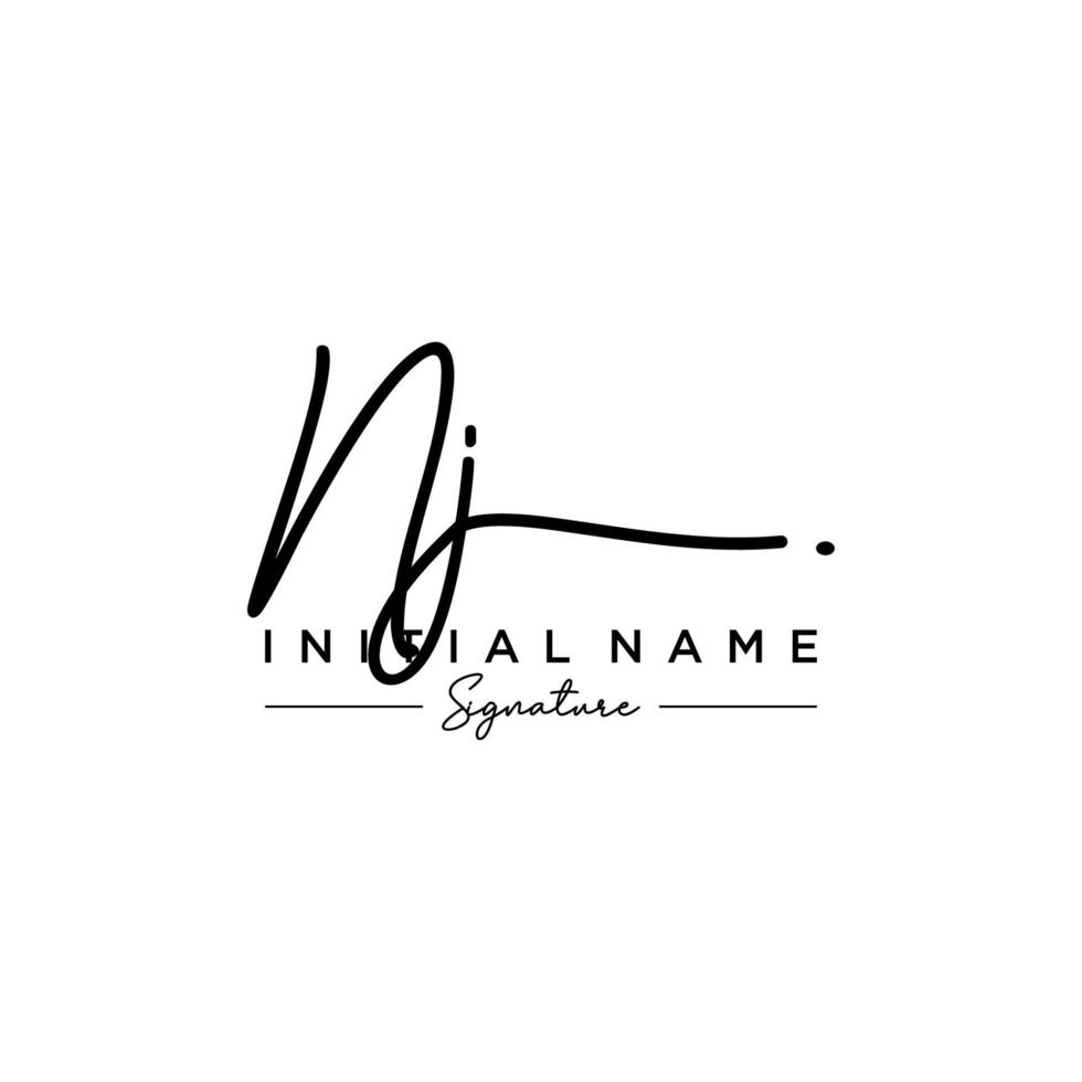 Letter NJ Signature Logo Template Vector