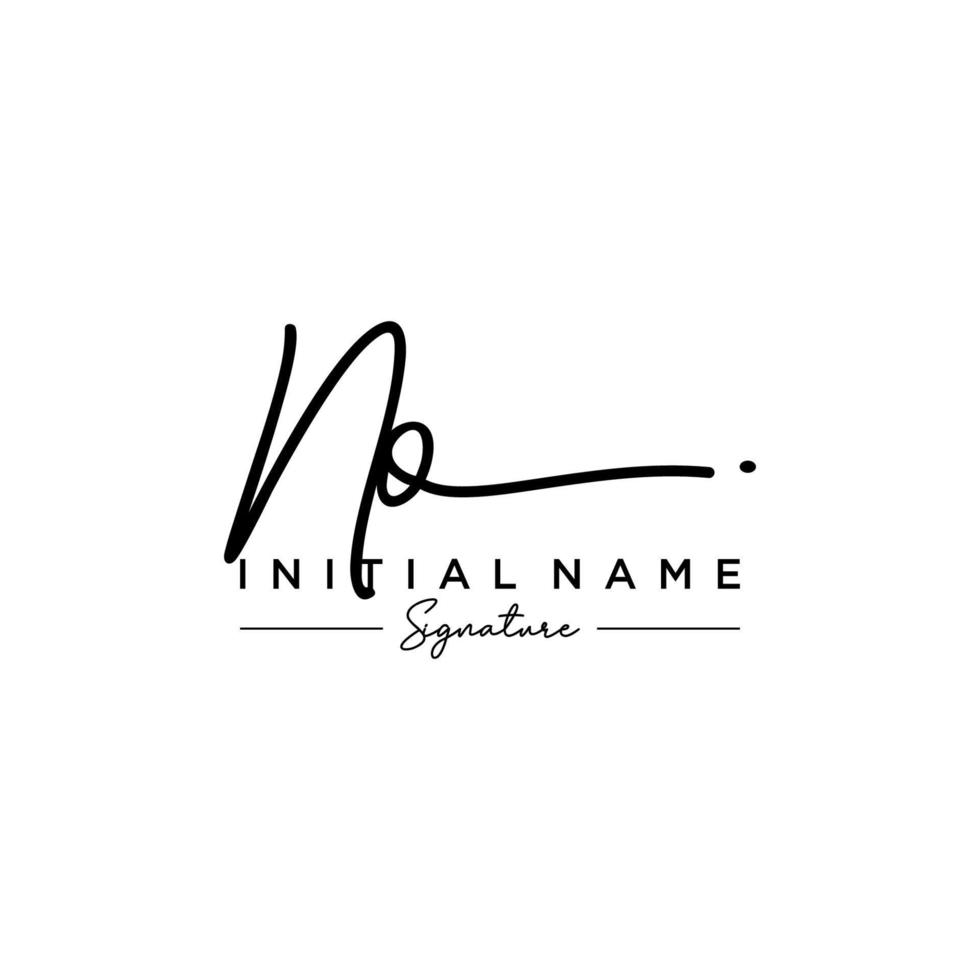 Letter NO Signature Logo Template Vector