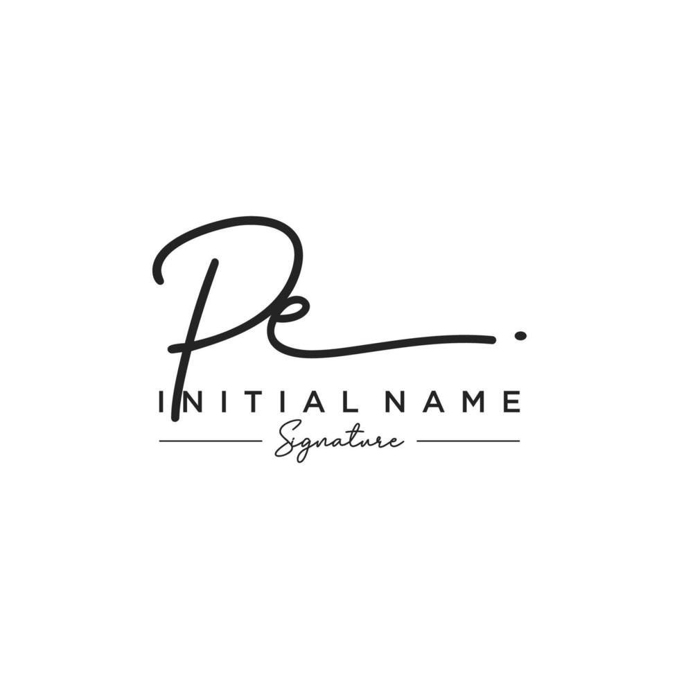 Letter PE Signature Logo Template Vector