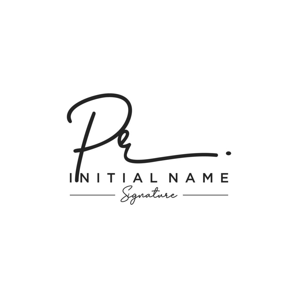Letter PR Signature Logo Template Vector