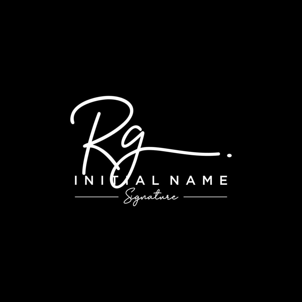 Letter RG Signature Logo Template Vector