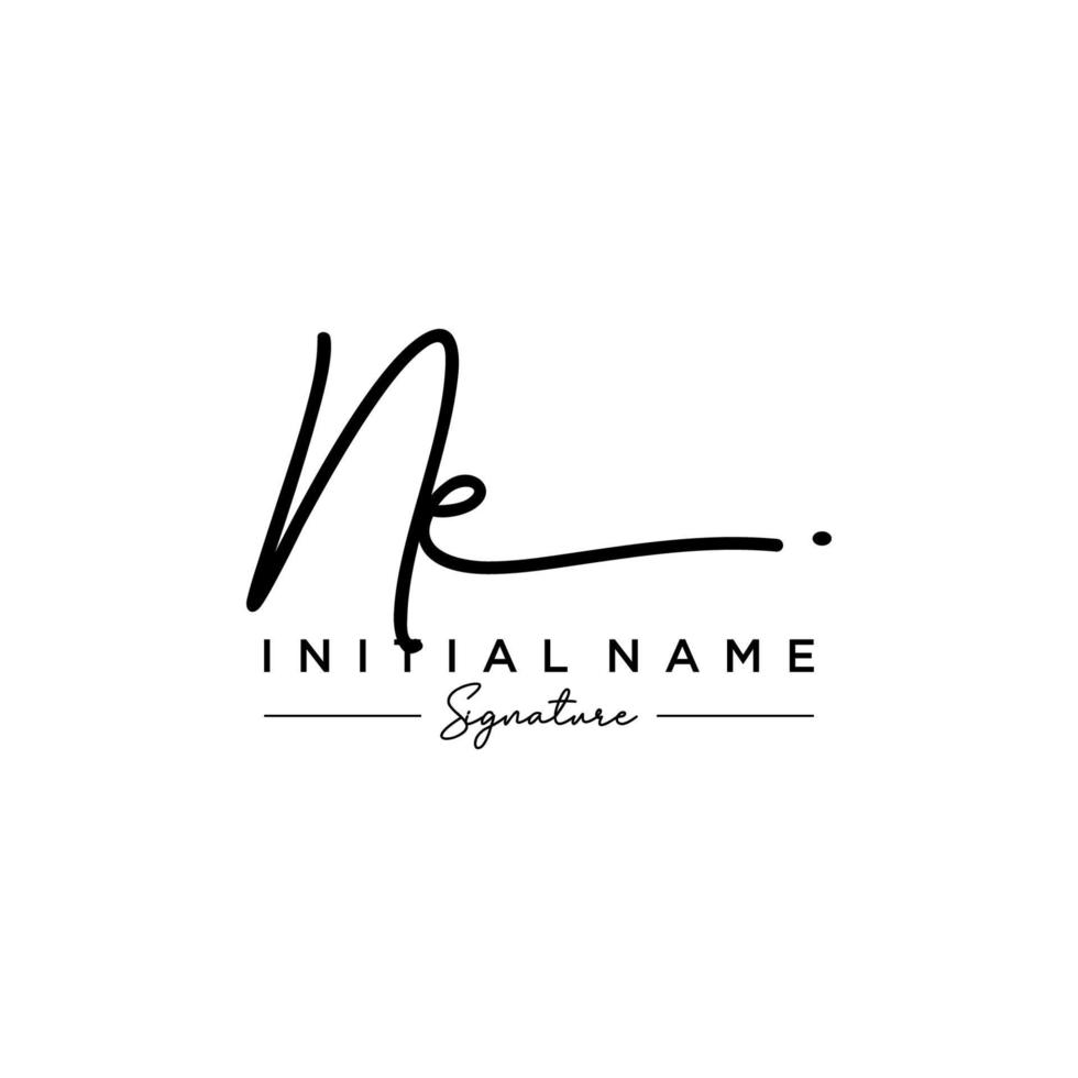 Letter NE Signature Logo Template Vector