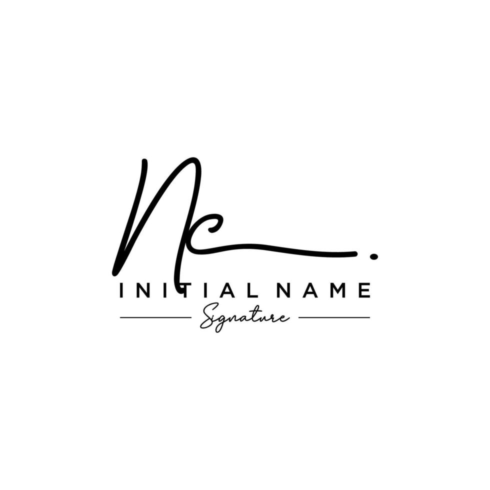 Letter NC Signature Logo Template Vector