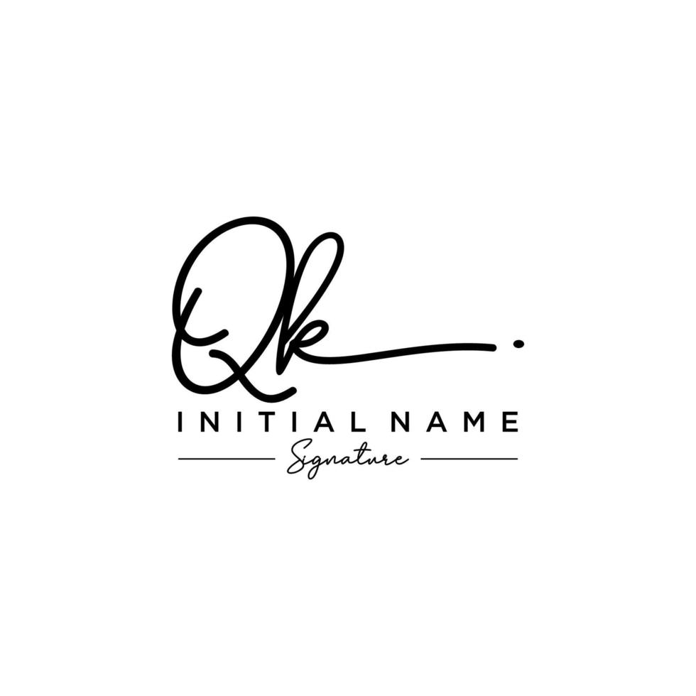 Letter QK Signature Logo Template Vector